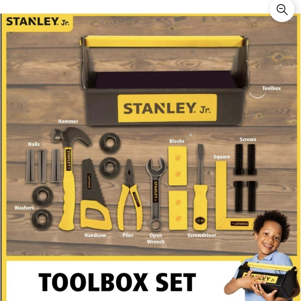 Stanley Jr. Yellow and Black Kids Tool Set